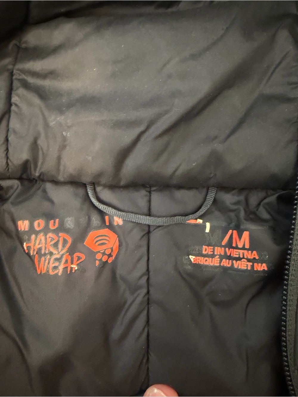 Mountain Hardwear Men's Two-Tone Hooded Puffer Jacket Black & Gray Size Medium - Picture 3 of 4